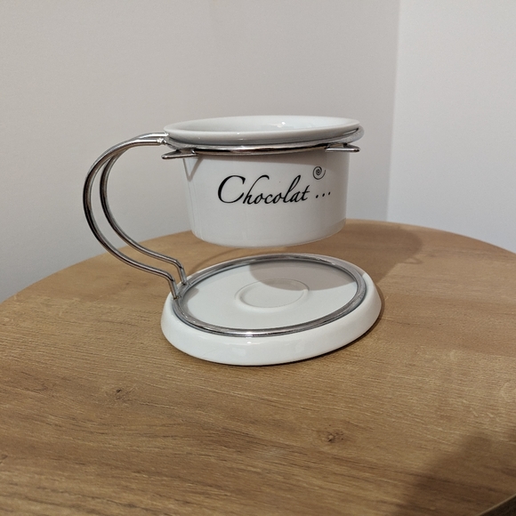 Bella Cucina White & Black "Chocolat..." Fondue  Set - Picture 2 of 6